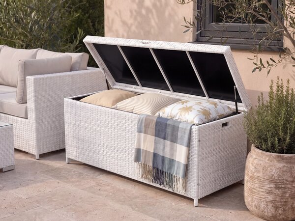 Párnatartó láda MODENA 158 cm 63 cm PE Rattan Fehér