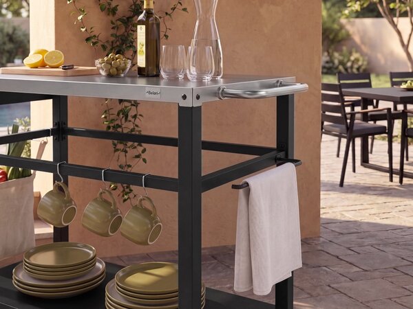 Kültéri felszolgáló kocsi SPIAZZI Fekete Fém