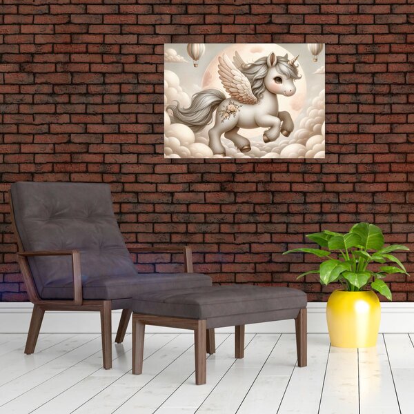 Kép - Egyszarvú a felhőkben (70x50 cm)