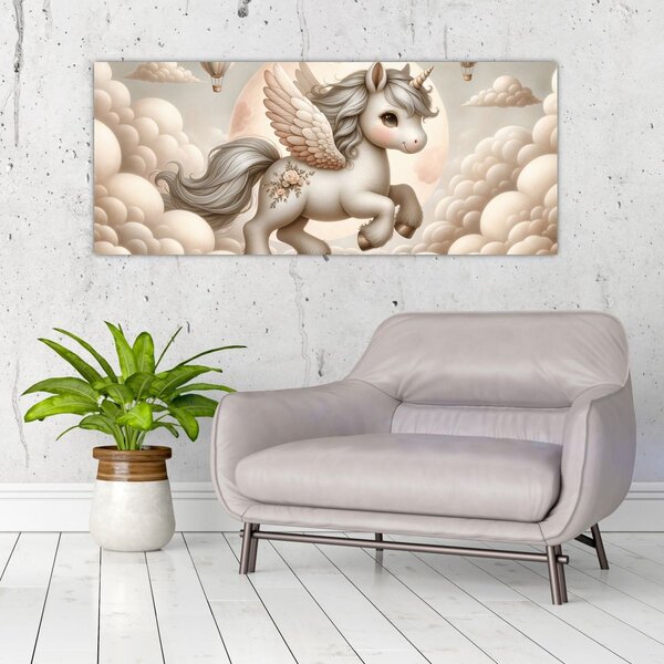 Kép - Egyszarvú a felhőkben (120x50 cm)