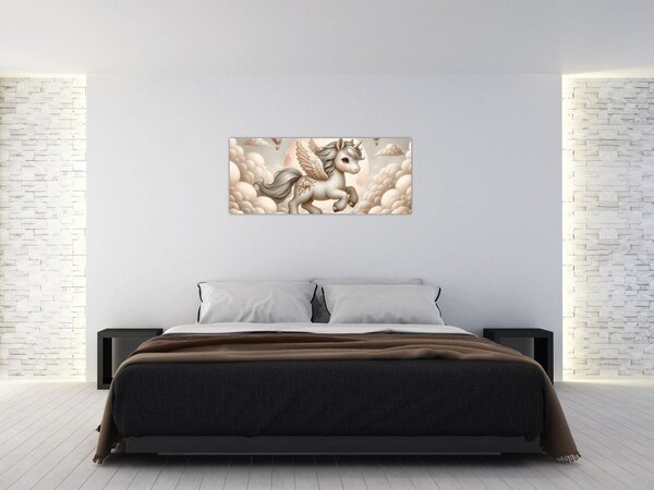 Kép - Egyszarvú a felhőkben (120x50 cm)