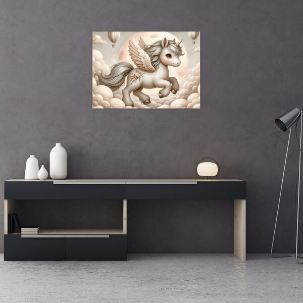 Kép - Egyszarvú a felhőkben (70x50 cm)