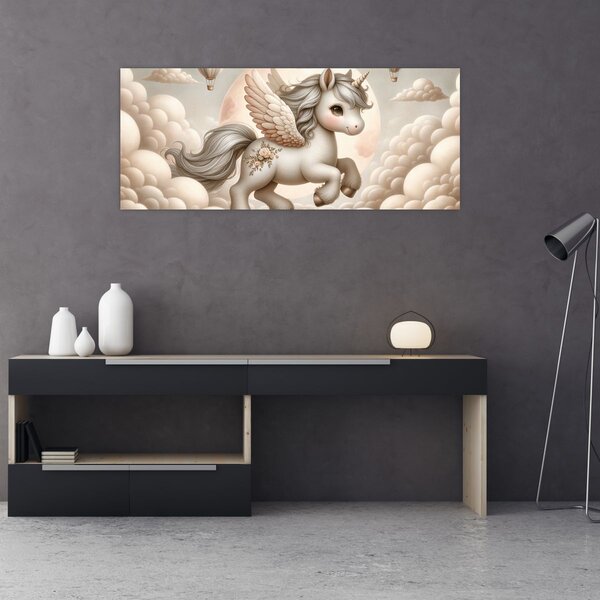 Kép - Egyszarvú a felhőkben (120x50 cm)