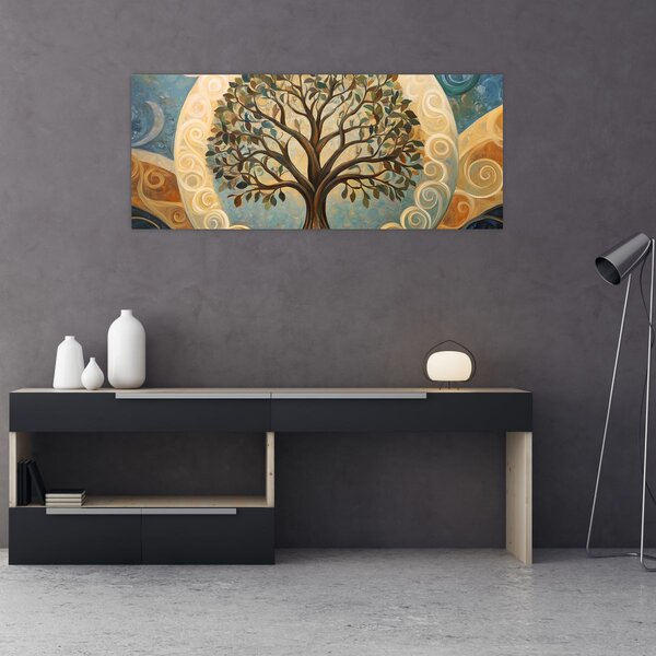 Kép – Életfa és spirálok (120x50 cm)
