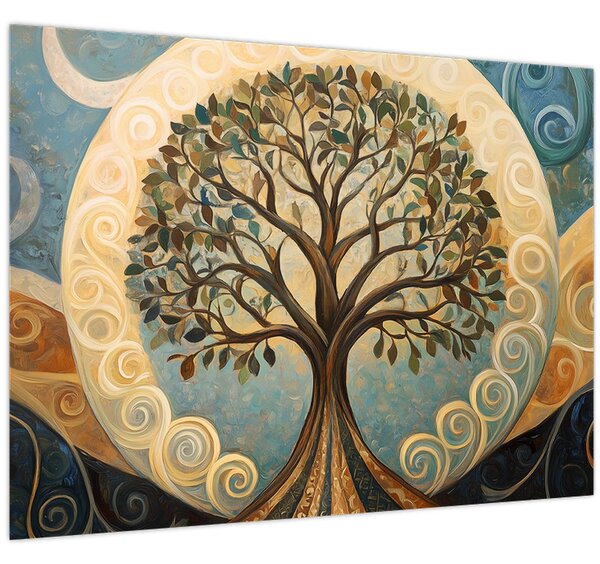 Kép – Életfa és spirálok (70x50 cm)