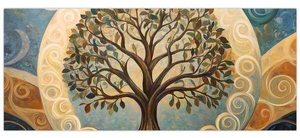 Kép – Életfa és spirálok (120x50 cm)
