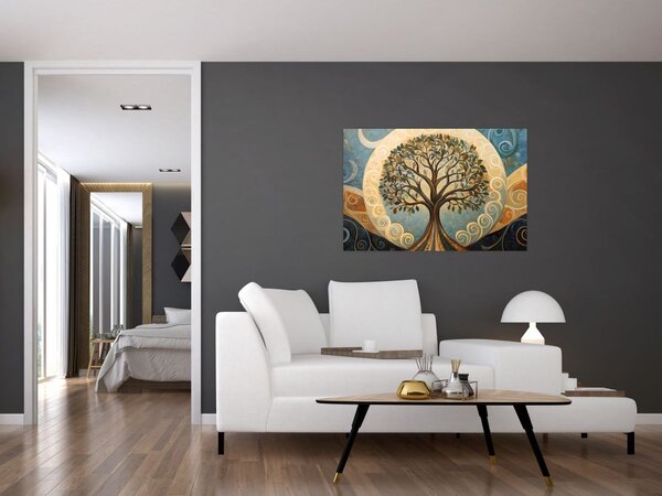 Kép – Életfa és spirálok (90x60 cm)