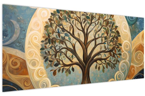 Kép – Életfa és spirálok (120x50 cm)