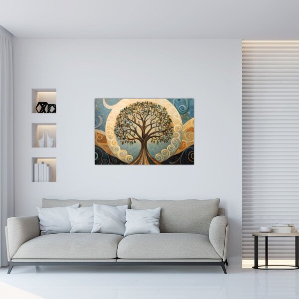 Kép – Életfa és spirálok (90x60 cm)