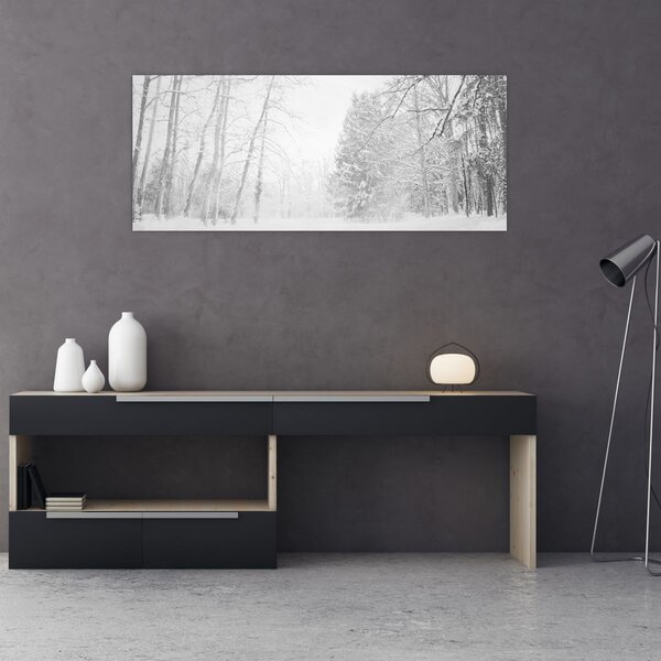 Kép - Fából készült móló télen (120x50 cm)