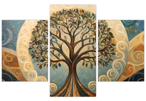 Kép – Életfa és spirálok (90x60 cm)