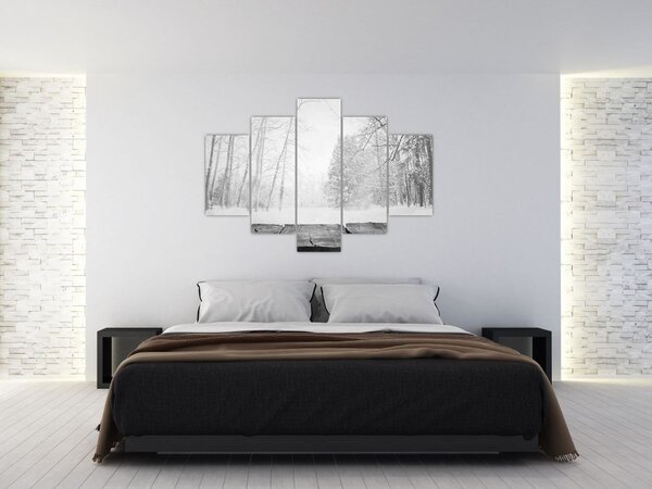 Kép - Fából készült móló télen (150x105 cm)