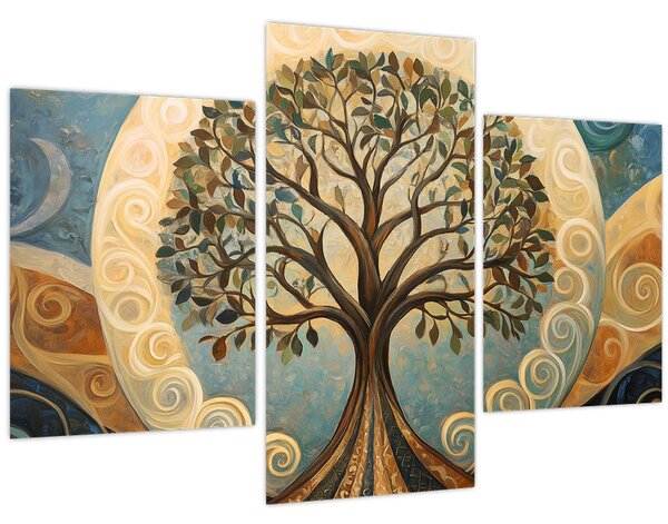 Kép – Életfa és spirálok (90x60 cm)