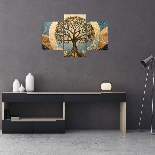 Kép – Életfa és spirálok (90x60 cm)