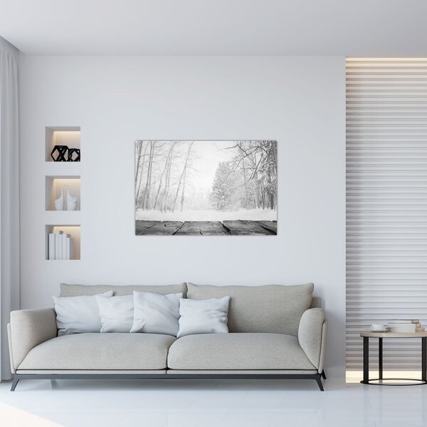 Kép - Fából készült móló télen (90x60 cm)