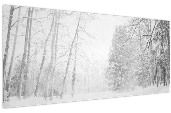 Kép - Fából készült móló télen (120x50 cm)