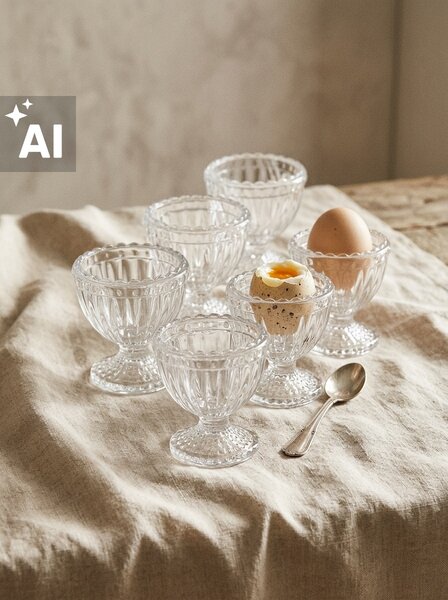 Sinsay - Dombornyomott mintás üveg tojástartók 6 pack - clear