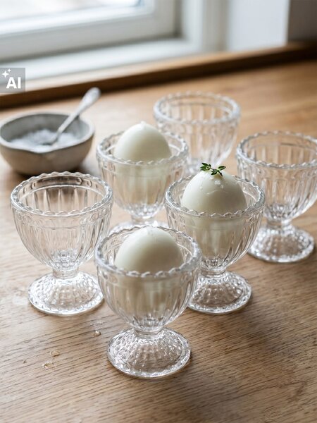 Sinsay - Dombornyomott mintás üveg tojástartók 6 pack - clear