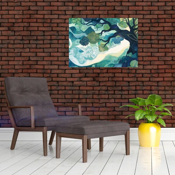 Kép – Az életfa zöld lombkoronája (70x50 cm)