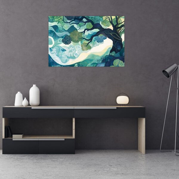 Kép – Az életfa zöld lombkoronája (90x60 cm)