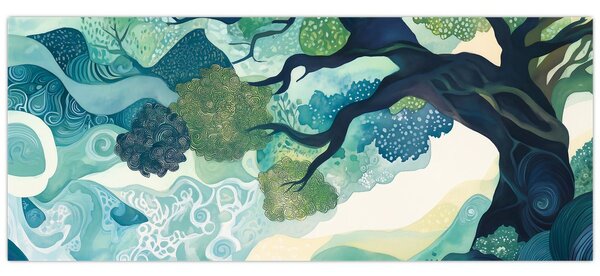 Kép – Az életfa zöld lombkoronája (120x50 cm)