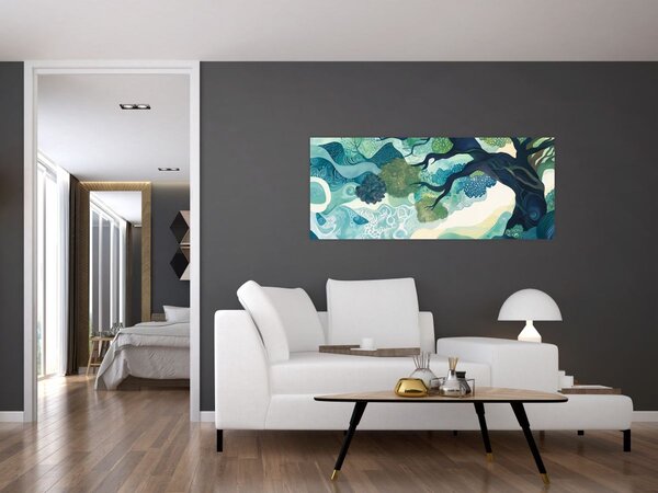 Kép – Az életfa zöld lombkoronája (120x50 cm)