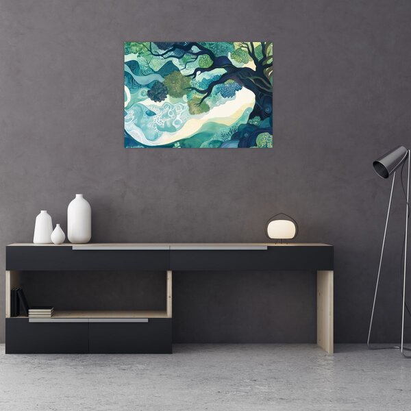 Kép – Az életfa zöld lombkoronája (70x50 cm)
