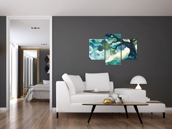 Kép – Az életfa zöld lombkoronája (90x60 cm)