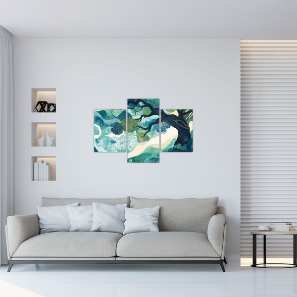Kép – Az életfa zöld lombkoronája (90x60 cm)