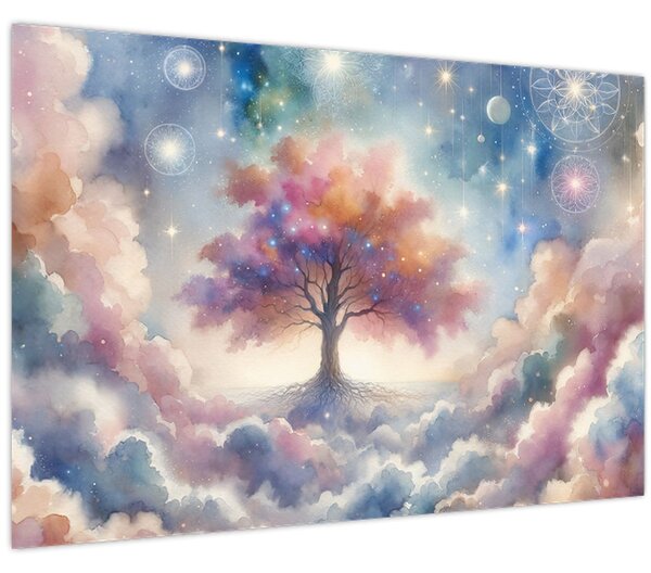 Kép – Életfa a felhőkben (90x60 cm)