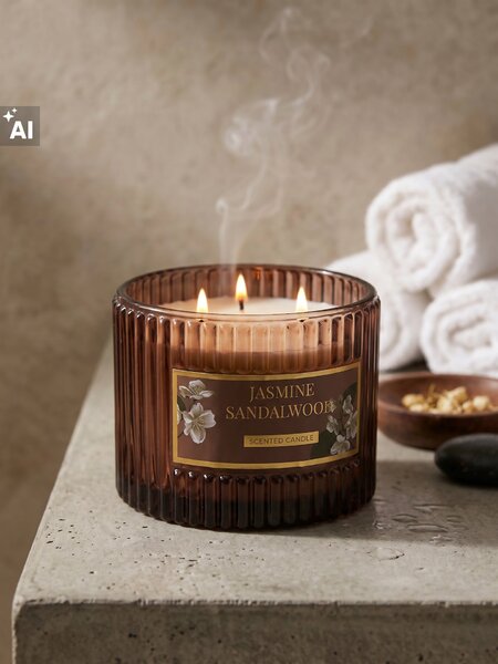 Sinsay - Illatos gyertya Jasmine Sandalwood - barna
