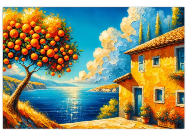Kép - Ház narancsokkal II. (90x60 cm)