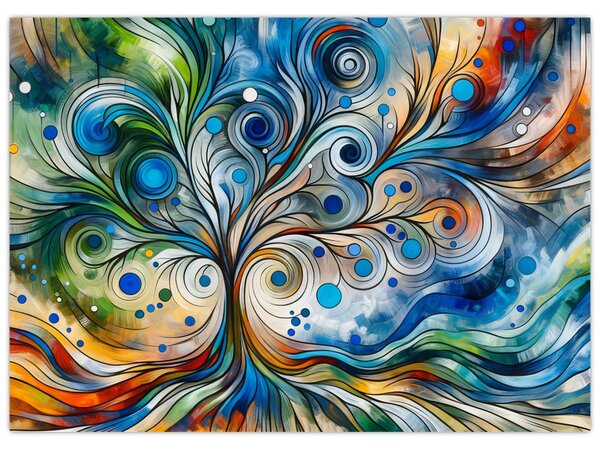 Kép – Színes energikus fa (70x50 cm)