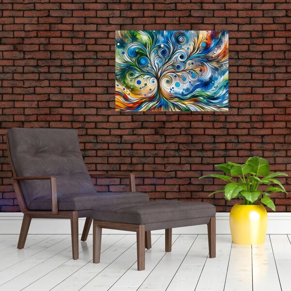 Kép – Színes energikus fa (70x50 cm)