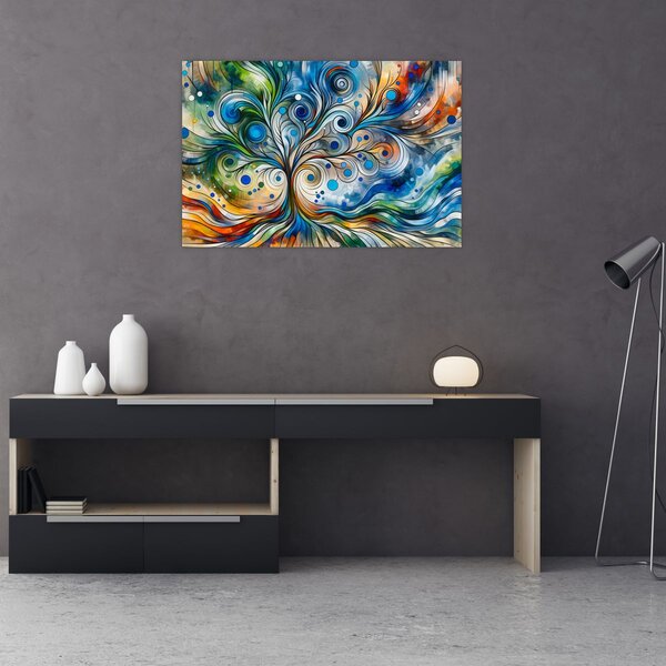 Kép – Színes energikus fa (90x60 cm)