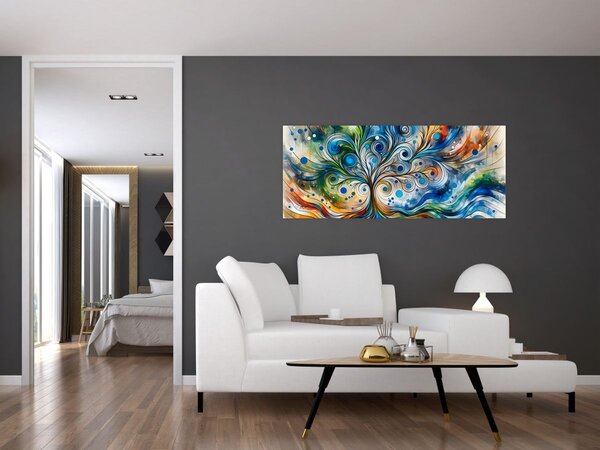 Kép – Színes energikus fa (120x50 cm)