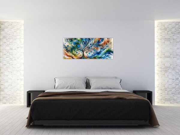 Kép – Színes energikus fa (120x50 cm)