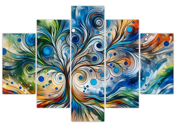 Kép – Színes energikus fa (150x105 cm)