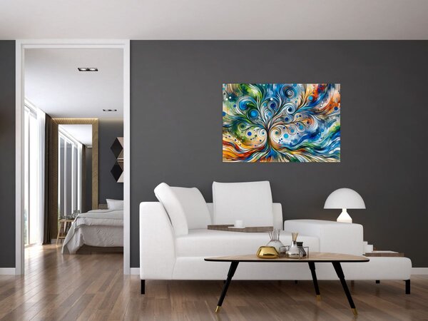 Kép – Színes energikus fa (90x60 cm)