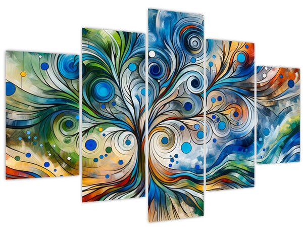 Kép – Színes energikus fa (150x105 cm)
