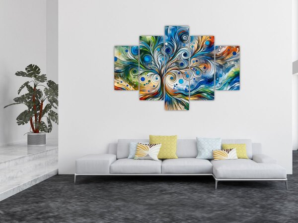 Kép – Színes energikus fa (150x105 cm)