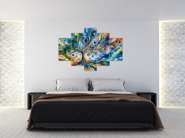 Kép – Színes energikus fa (150x105 cm)