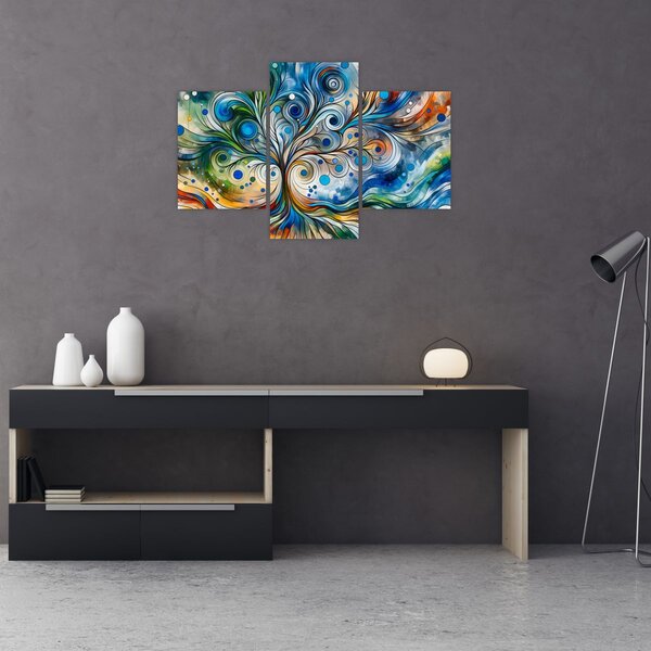 Kép – Színes energikus fa (90x60 cm)