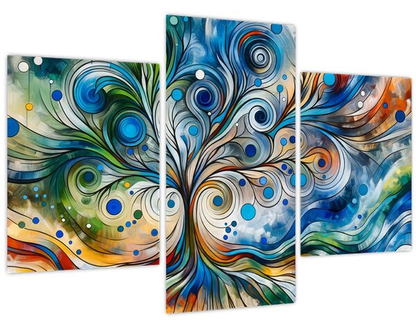 Kép – Színes energikus fa (90x60 cm)