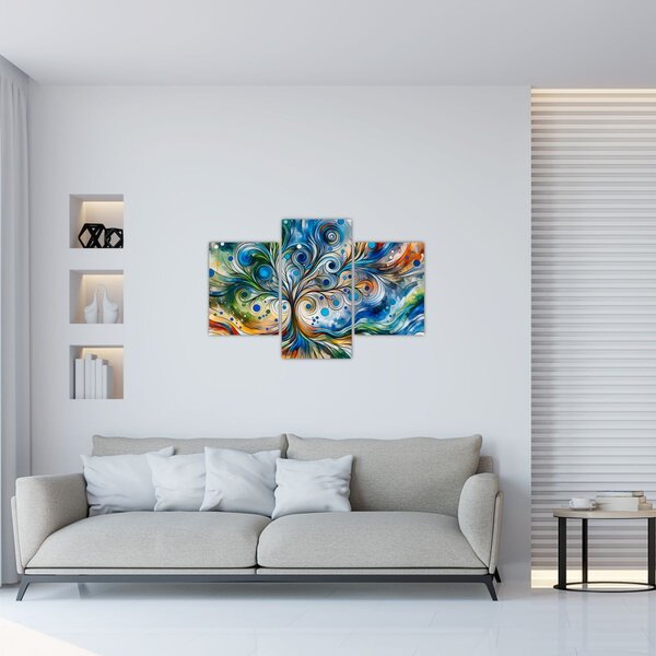 Kép – Színes energikus fa (90x60 cm)