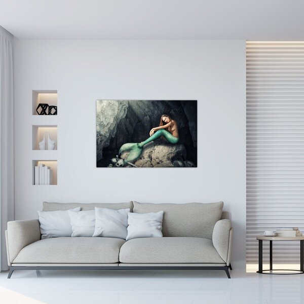Kép - Hableány a sziklán (90x60 cm)