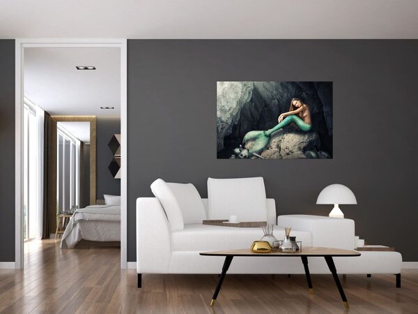 Kép - Hableány a sziklán (90x60 cm)
