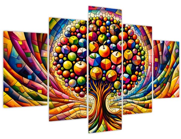 Kép – Színes fa almákkal (150x105 cm)