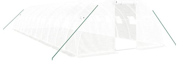Fehér acélvázas melegház 48 m² 12 x 4 x 2 m