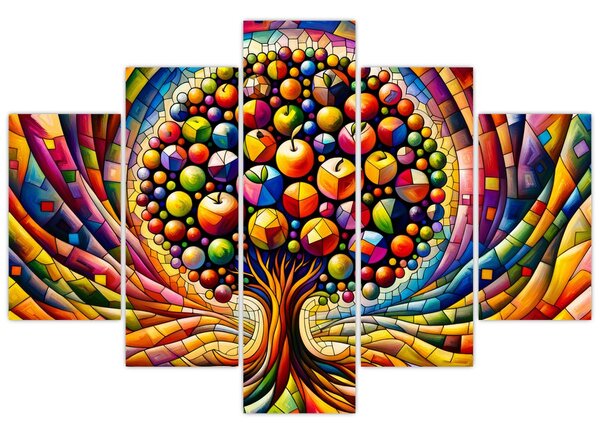 Kép – Színes fa almákkal (150x105 cm)